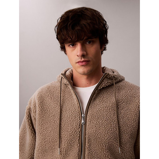 Calvin Klein Ανδρική fleece ζακέτα Sherpa Badge Funnel Neck